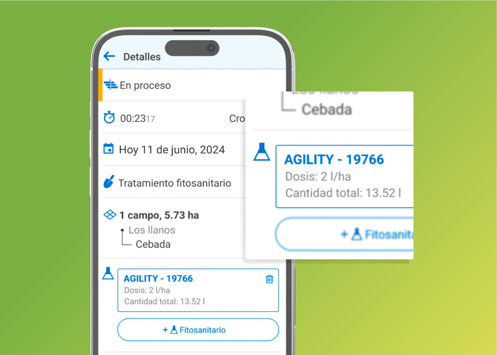 dosis autocompletadas para más seguridad en el cuaderno de campo